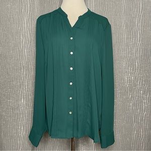 Nanette Lepore pin tuck button down blouse